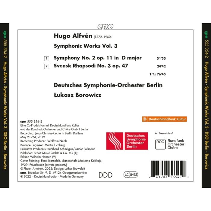 Alfvén: Symphony No. 2; Svensk Rhapsodi No. 3 - slide-1