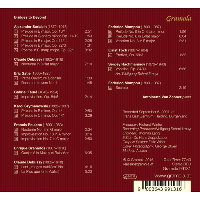 Bridges to Beyond - Fauré; Satie; Mompou; Debussy; Szymanowski - slide-1