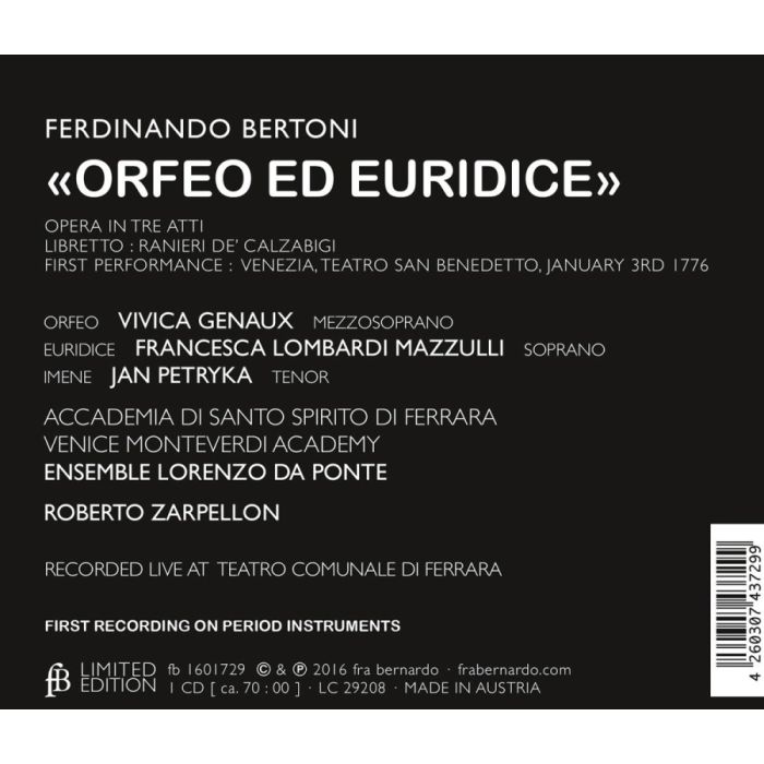 Bertoni: Orfeo ed Euridice, Opera in 3 atti - slide-1