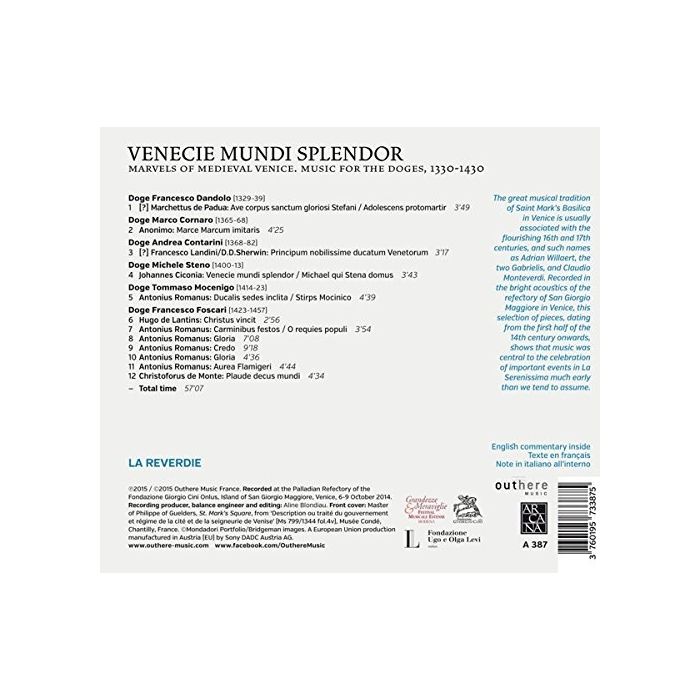 Venecie Mundi Splendor, Music for the Doges, 1330-1430 - slide-1