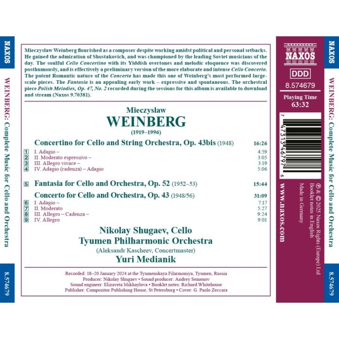 Weinberg: Complete Music for Cello and Orchestra - slide-1