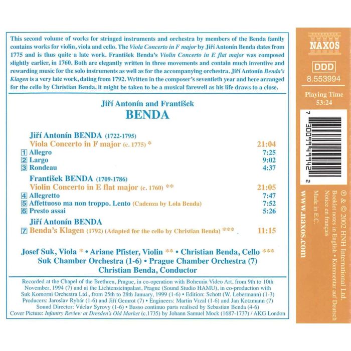 BENDA: Viola &  Violin Concertos - slide-1