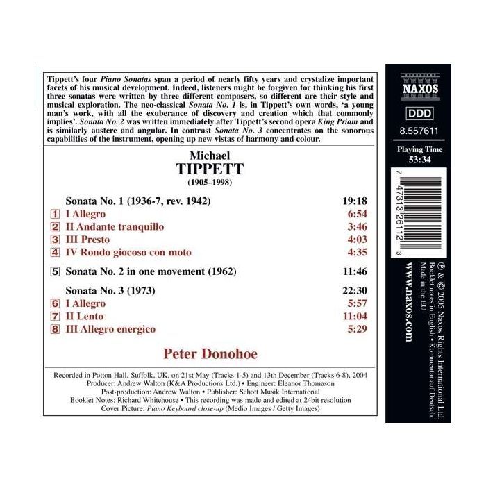 TIPPETT: Piano Sonatas Nos. 1-3 - slide-1
