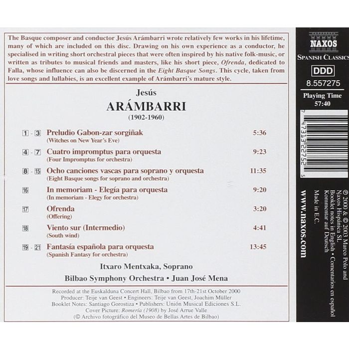 ARAMBARRI: Eight Basque Songs - slide-1