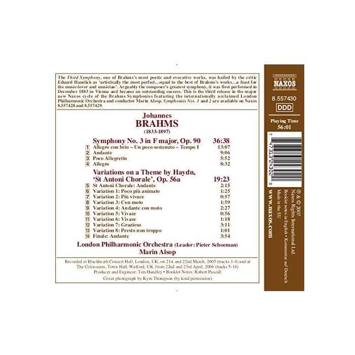 BRAHMS: Symphony 3; St Antoni Chorale Variations - slide-1