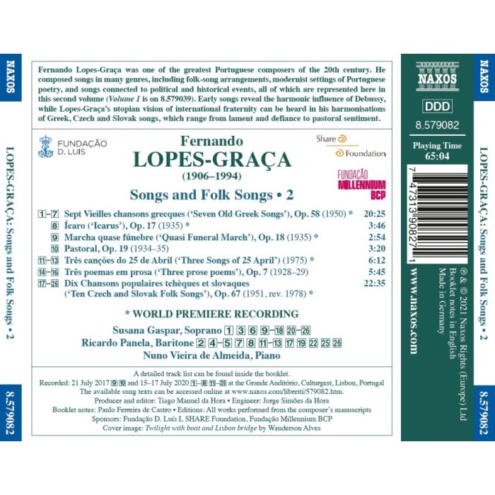 Lopes-Graça: Songs and Folk Songs Vol. 2 - slide-1
