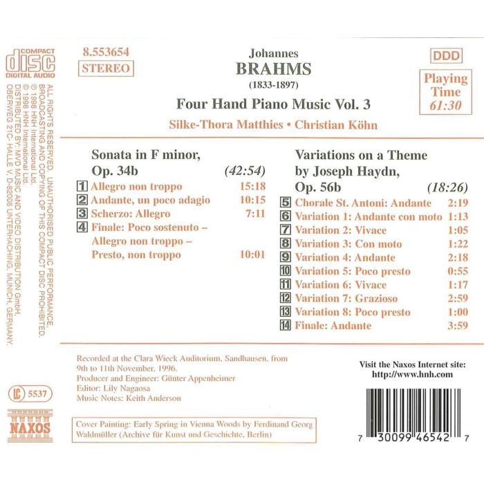 BRAHMS: Four Hand Piano Music - slide-1