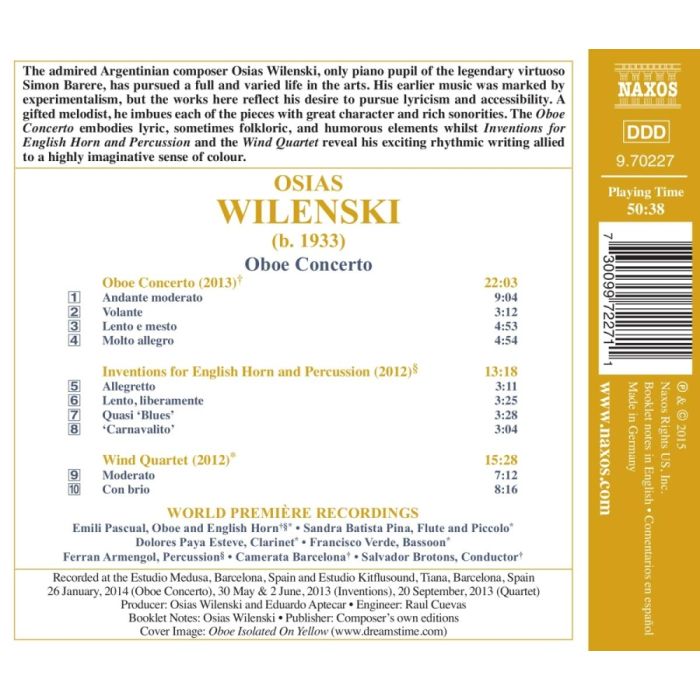 Wilenski: Oboe Concerto Inventions Wind Quartet - slide-1
