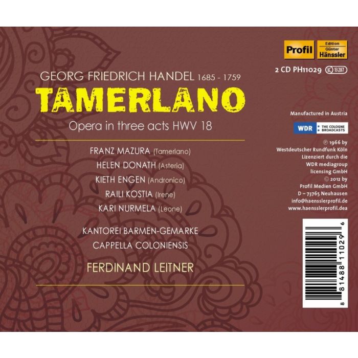Handel: Tamerlano - slide-1
