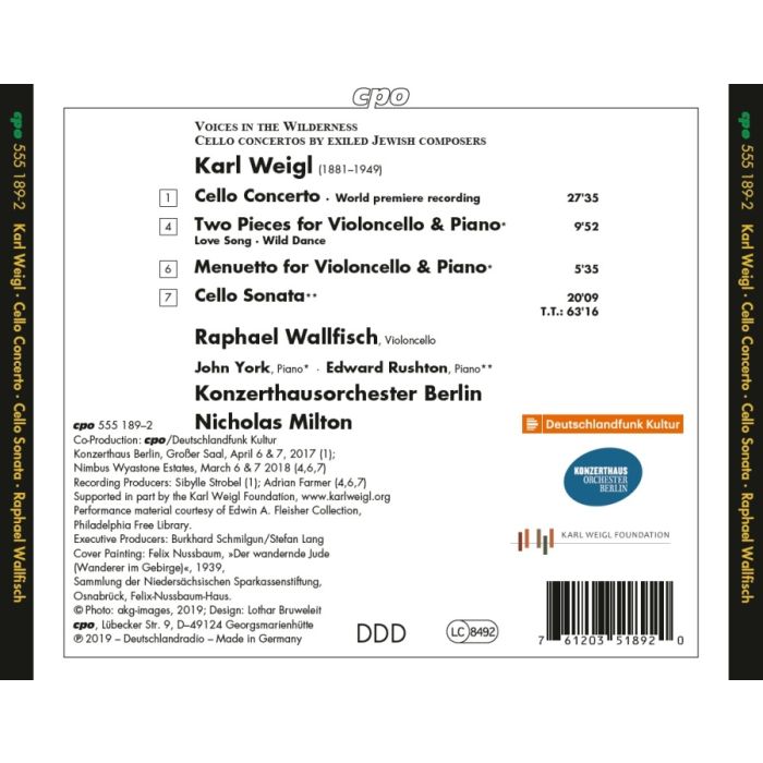 Weigl: Cello Concerto; Cello Sonata - slide-1
