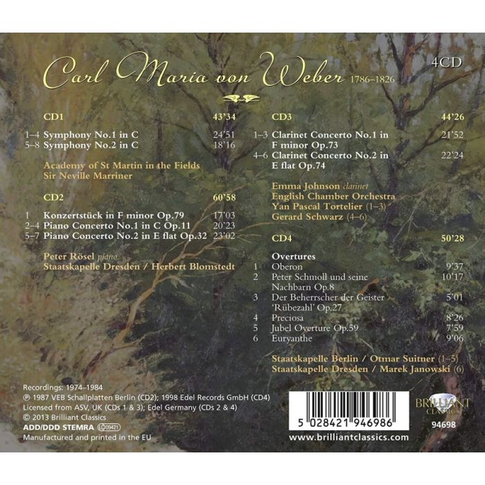 Weber: Symphonies 1, 2, Overtures, Concertos - slide-1