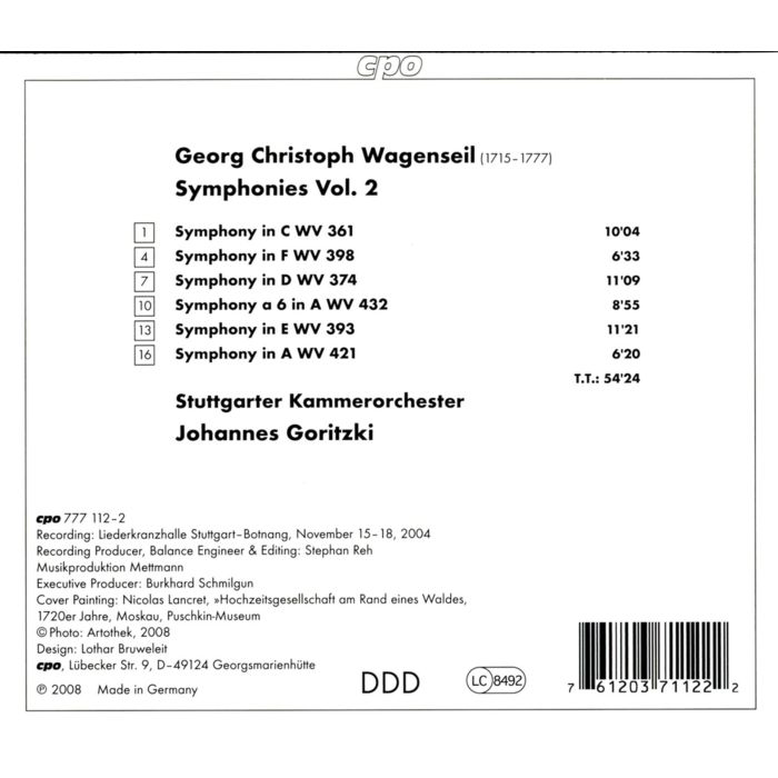 WAGENSEIL: Symphonies vol. 2 - slide-1