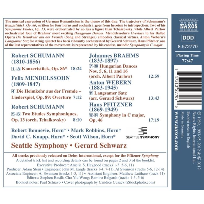 Pfitzner: Symphony in C Major; Schumann: Konzertstück for 4 Horns, Mendelssohn, Brahms, Webern - slide-1