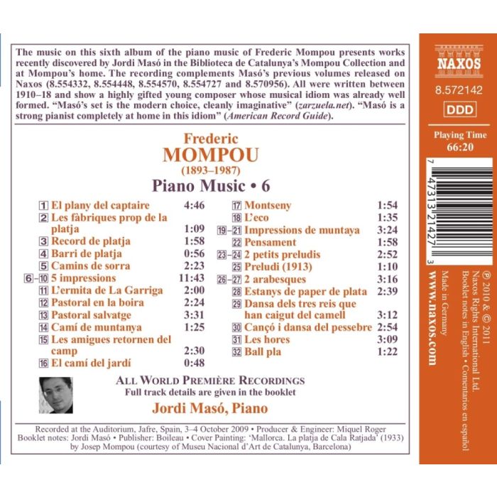 Mompou: Piano Music 6 - Impressions, Dances & Preludes - slide-1
