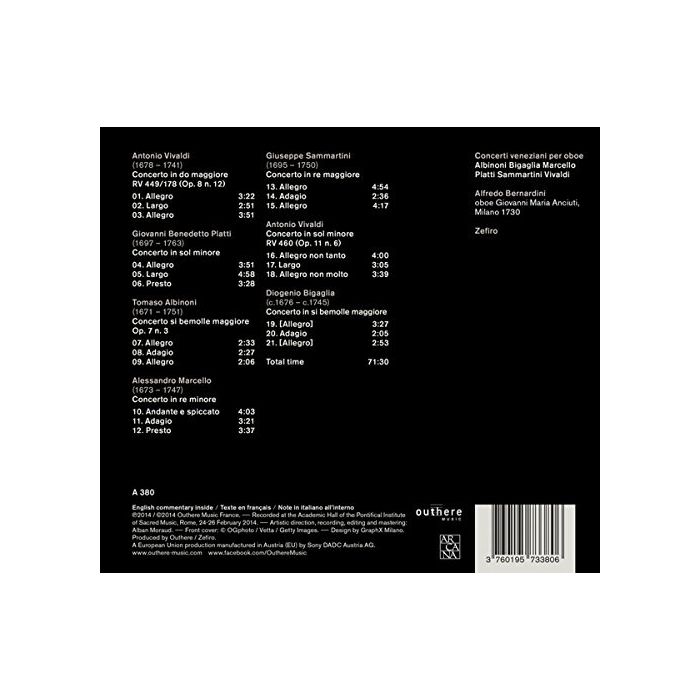 Concerti veneziani per oboe - Albinoni; Bigaglia; Marcello; Platti; Sammartini; Vivaldi - slide-1
