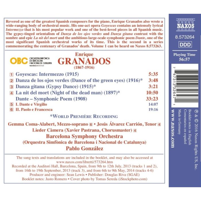 Granados: Dante - Symphonic Poem La nit del mort Intermezzo from Goyescas - slide-1