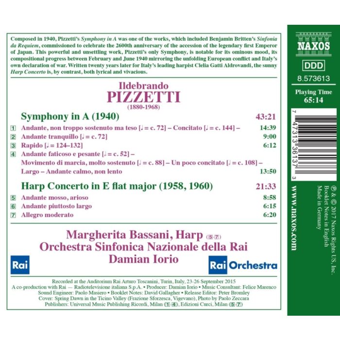 Pizzetti: Symphony in A; Harp Concerto - slide-1