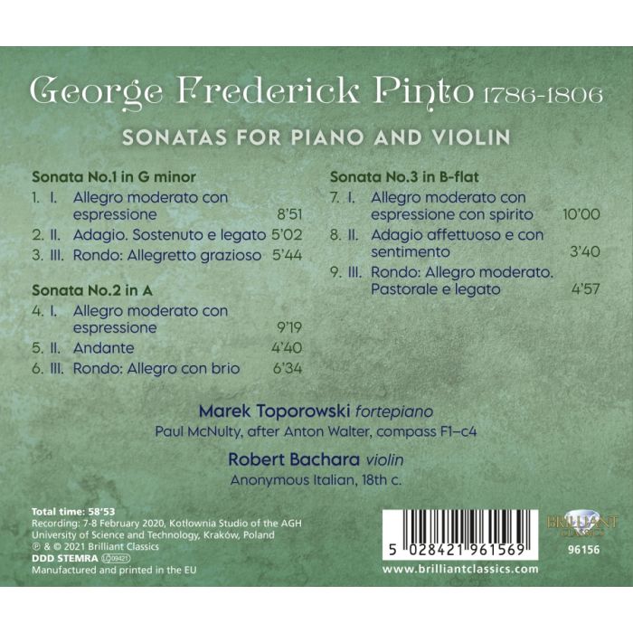 Pinto: Sonatas for Piano and Violin - slide-1