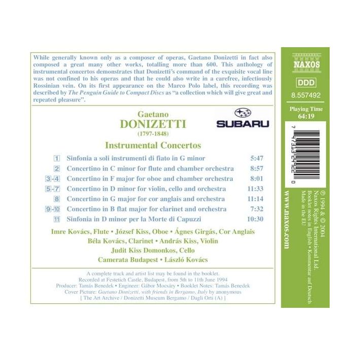 DONIZETTI: Double Concerto; Flute Concertino; Clarinet Concertino - slide-1