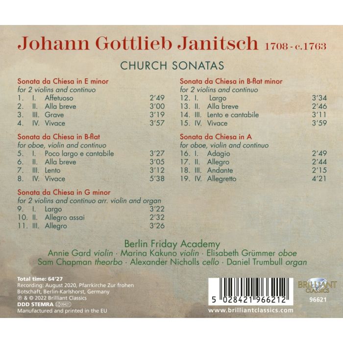 Janitsch: Church Sonatas - slide-1