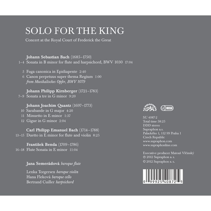 Solo for the King - koncert na dworze Fryderyka Wielkiego - J.S. & C.P.E. Bach, Kirnberger, Quantz, Benda - slide-1
