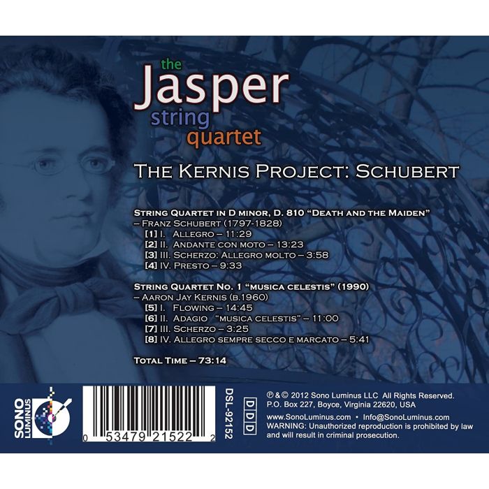 Schubert: String Quartet “Death and the Maiden”, Aaron Jay Kernis: String Quartet No. 1 “Musica Celestis” - slide-1