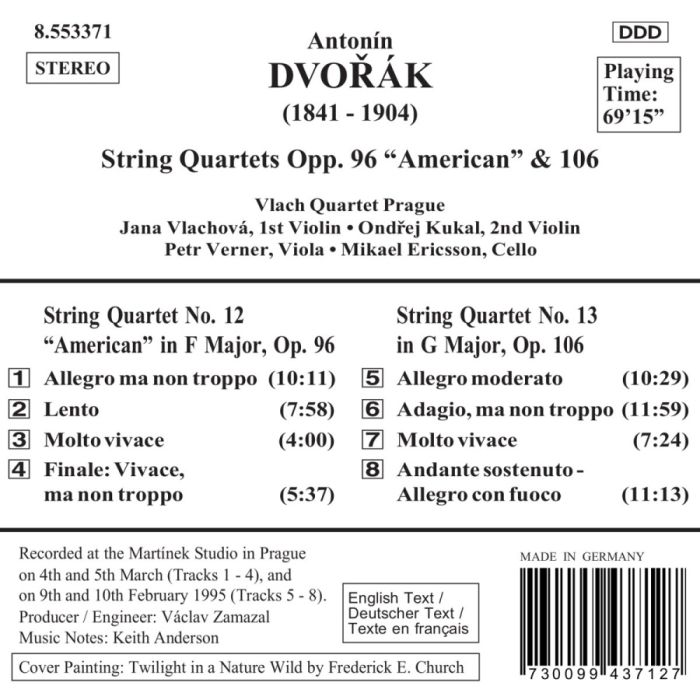 DVORAK: String Quartets, Vol. 1 - slide-1