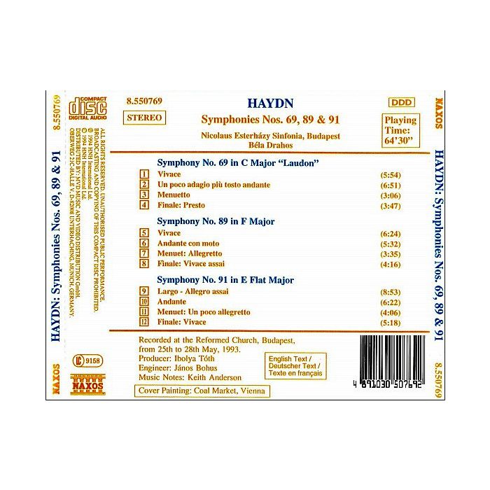 Haydn: Symphonies Nos. 69, 89, 91(Vol. 12) - slide-1