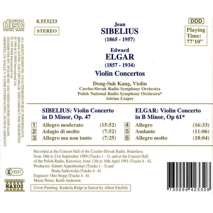 SIBELIUS / ELGAR: Violin Concertos - slide-1