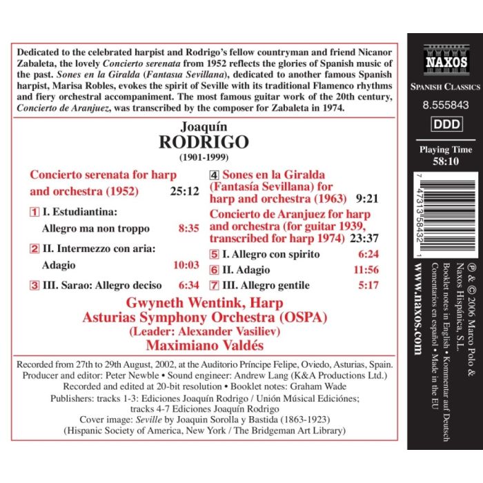 RODRIGO: Concierto serenata; Concierto de Aranjuez (Complete Orchestral Works, Vol. 9) - slide-1