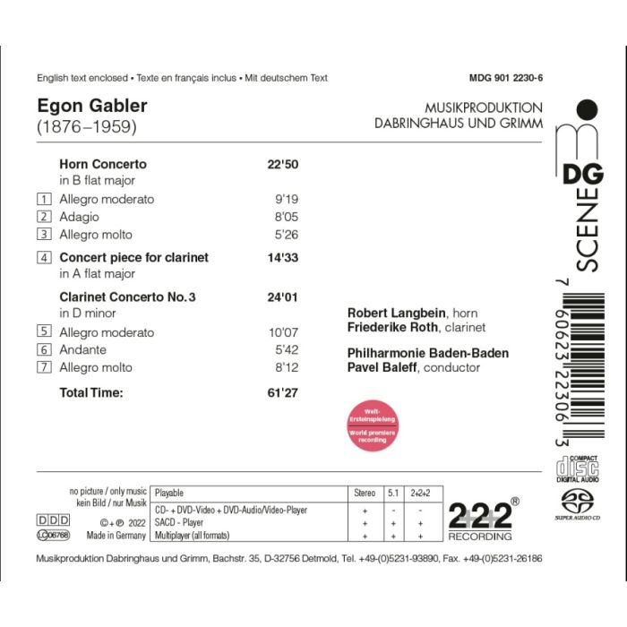 Gabler: Clarinet Concerto No. 3; Horn Concerto; Concert piece for clarinet - slide-1