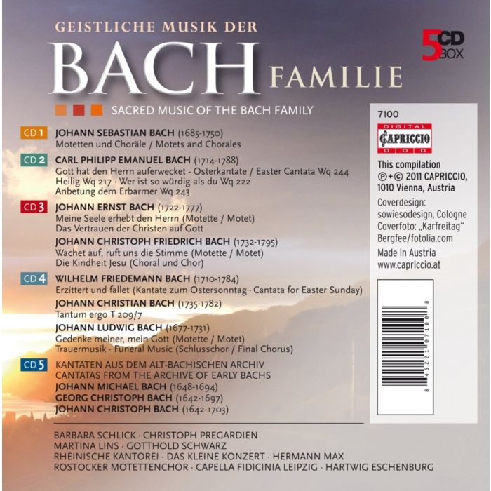 Geistliche Musik der Bach-Familie - Johann Sebastian, Carl Philipp Emanuel, Johann Christian & Wilhelm Friedemann: kantaty, motety i chóry - slide-1