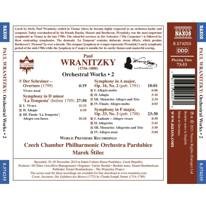 Wranitzky: Orchestral Works Vol. 2 - slide-1