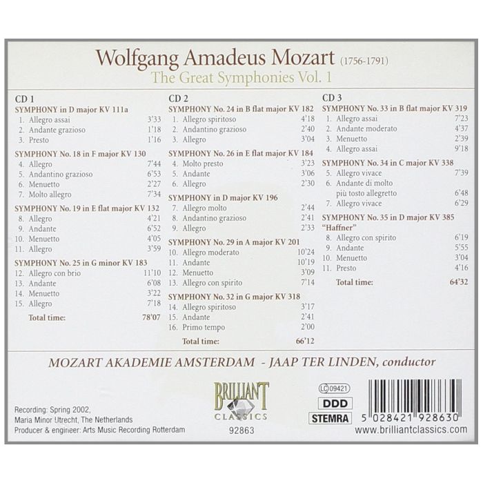 MOZART: The Geat Symphonies vol.1 - slide-1