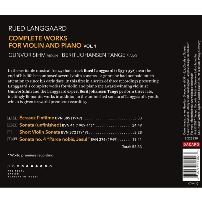 Langgaard: Complete works for violin and piano vol. 1 - slide-1