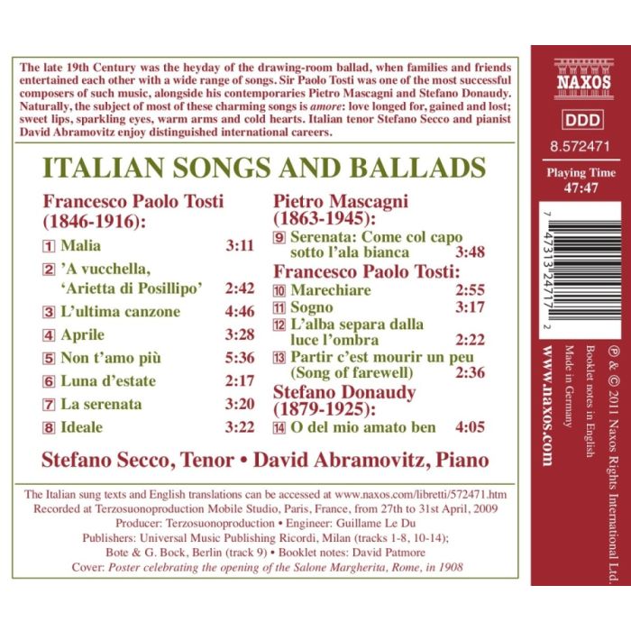 Italian Songs and Ballads - TOSTI, MASCAGNI, DONAUDY - slide-1