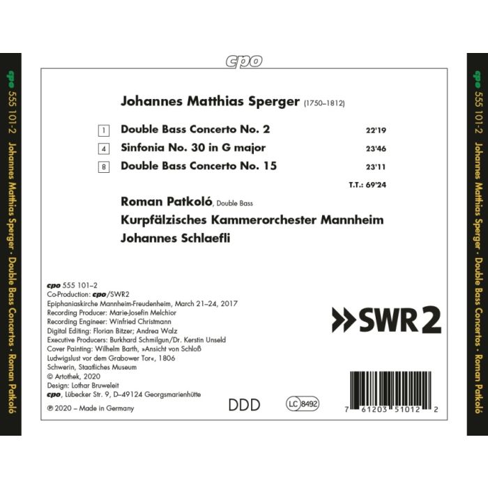 Sperger: Double Bass Concertos 2 & 15; Sinfonia No. 30 - slide-1