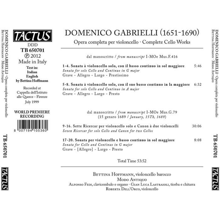 Gabrielli: Opera completa per violoncello - slide-1