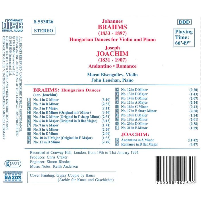 Joachim/Brahms: Hungarian Dances - slide-1