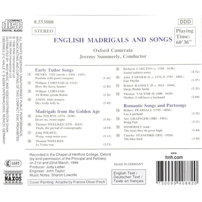 English English Madrigals and Songs from Henry VIII to the 20th Century - slide-1