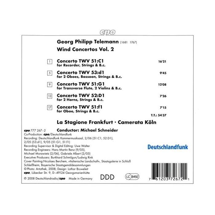 Telemann: Wind Concertos Vol. 2 - slide-1
