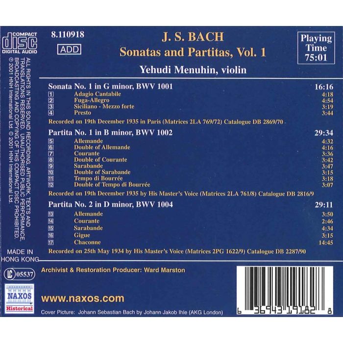 Bach: Sonatas and Partitas vol. 1 - slide-1