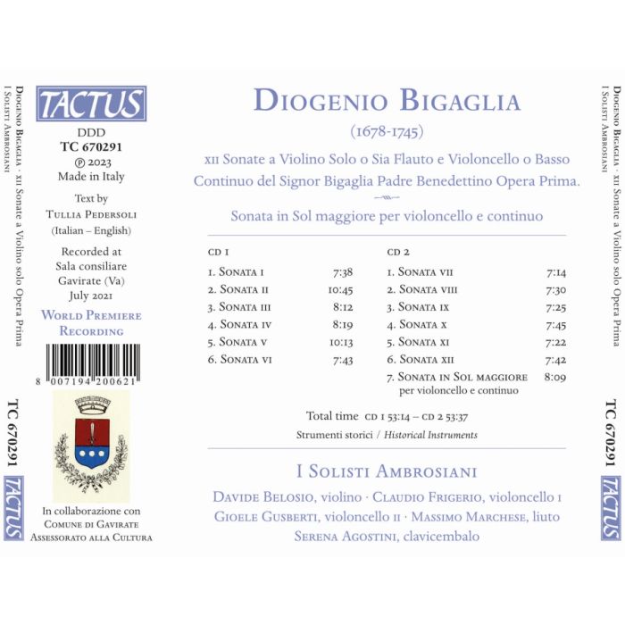 Bigaglia: 12 Sonate a violino solo - slide-1