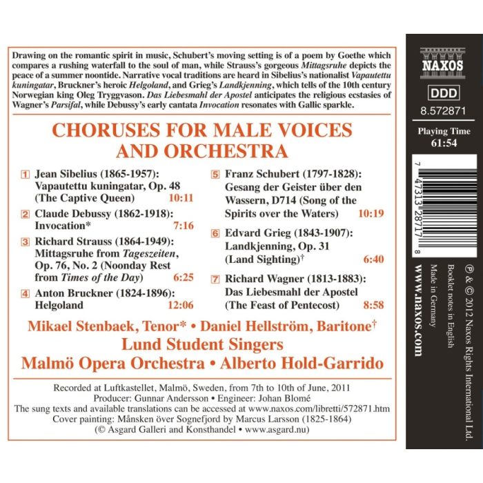 Choruses for Male Voices & Orchestra - Sibelius, Debussy, R. Strauss, Bruckner, Schubert, Grieg, Wagner - slide-1