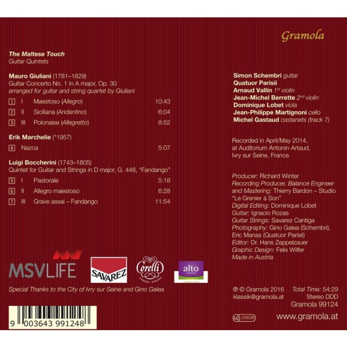 The Maltese Touch - Guitar Quintets: Giuliani, Marchelie, Boccherini - slide-1