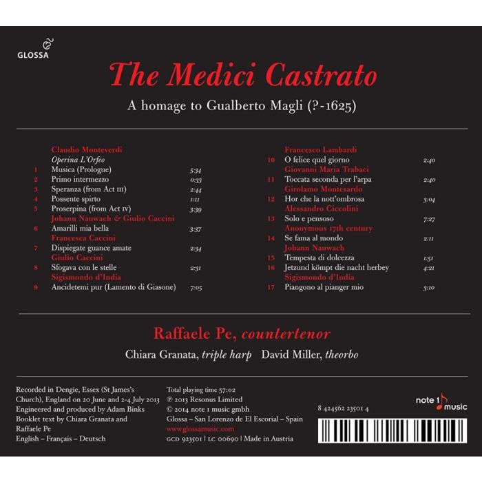 The Medici Castrato – Monteverdi, Nauwach, Caccini, D'India, Trabaci - slide-1