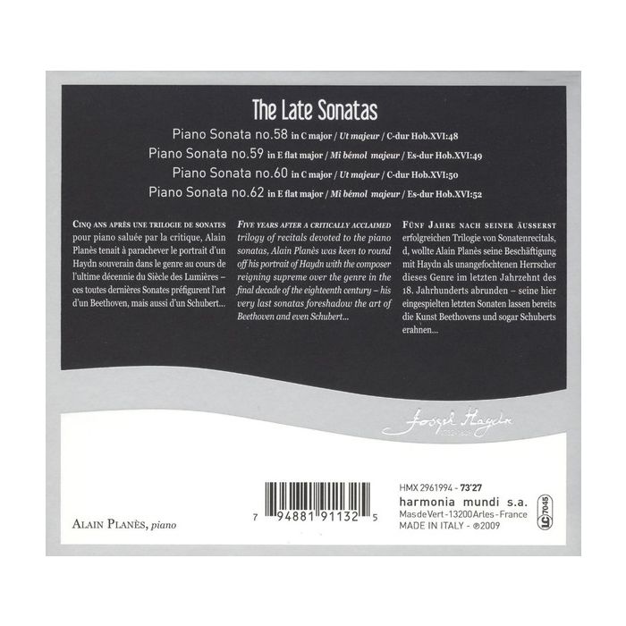 HAYDN EDITION  /  Piano Sonatas Vol. 2 - The Late Sonatas nos. 58 - 60 & 62 - slide-1