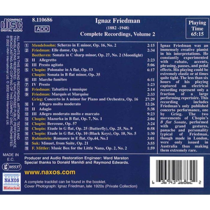 Ignaz Friedman - Complete Recordings Vol.2 - slide-1