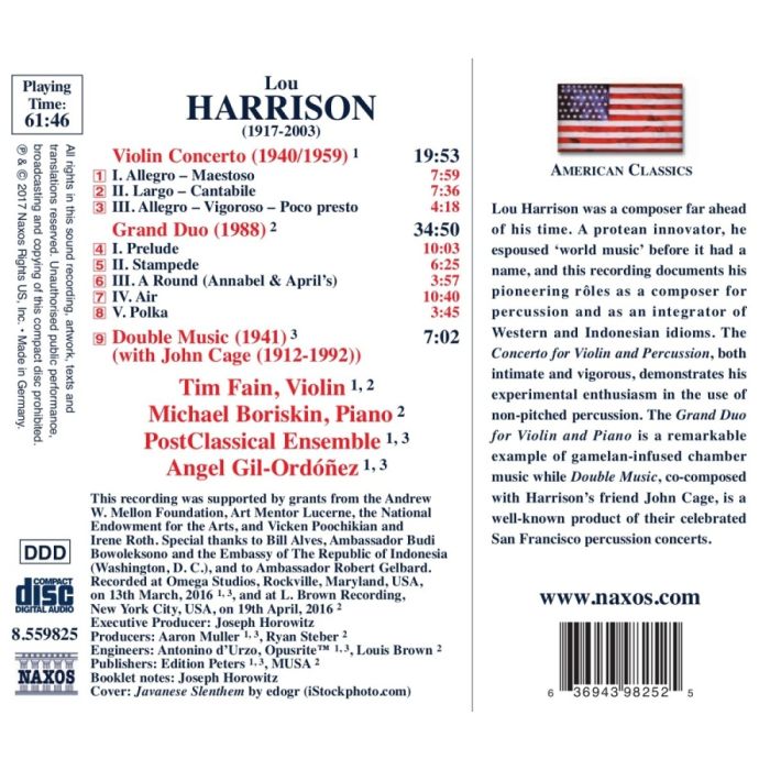 Harrison: Violin Concerto; Grand Duo; Double Music - slide-1
