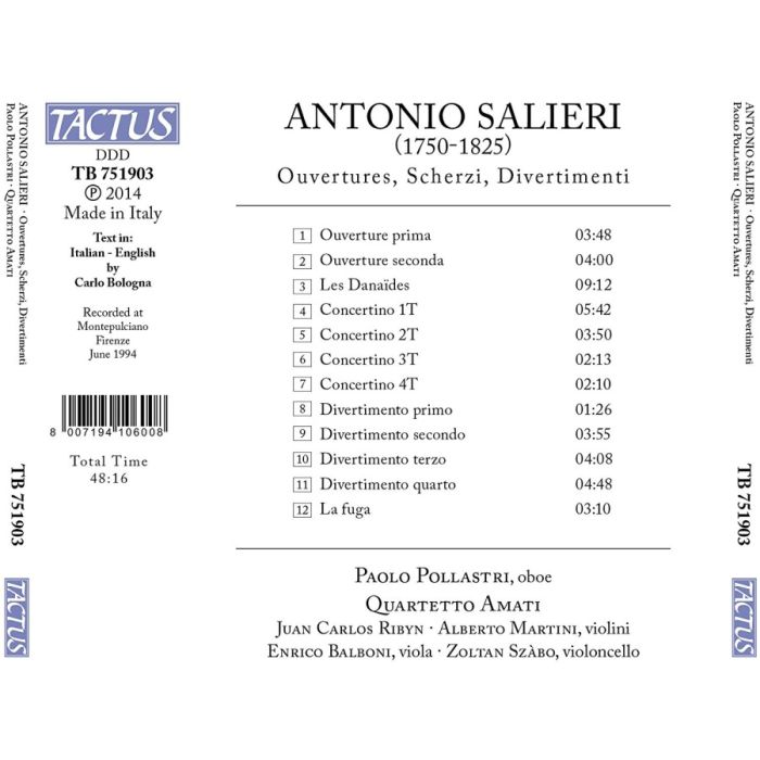 Salieri: Ouvertures Scherzi Divertimenti - slide-1
